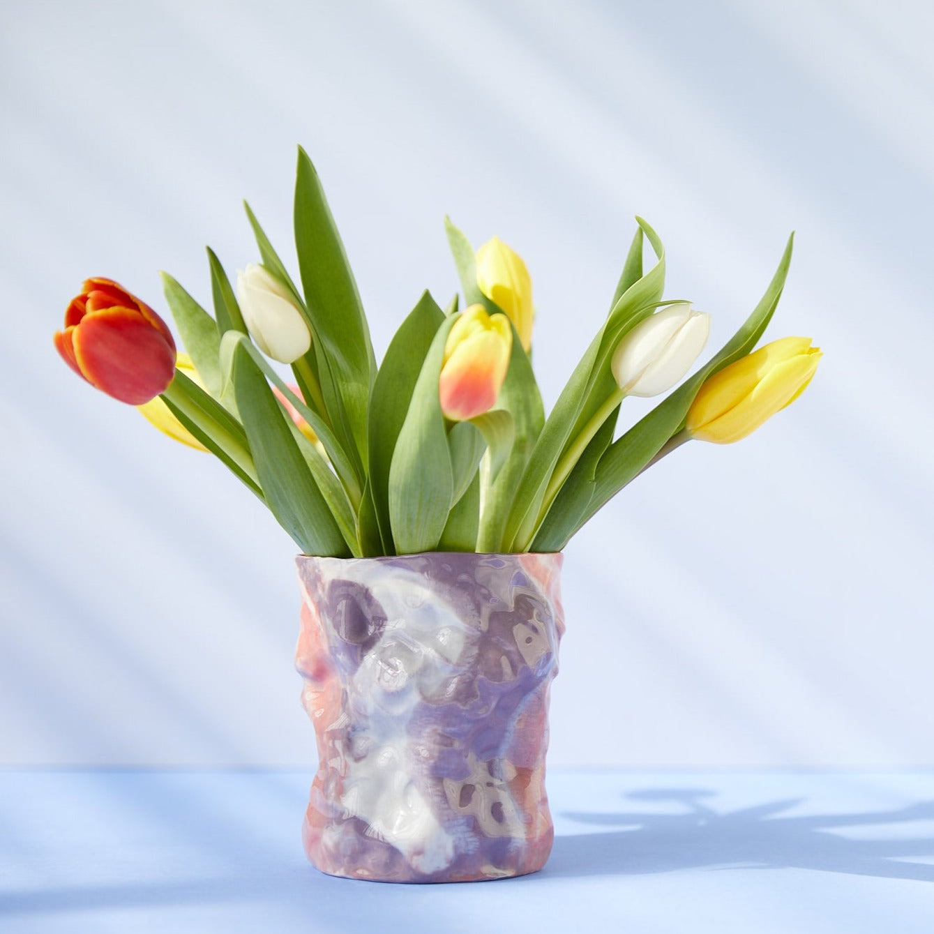 Krøllet Lilla Vase - Kroelletkeramik.dk 