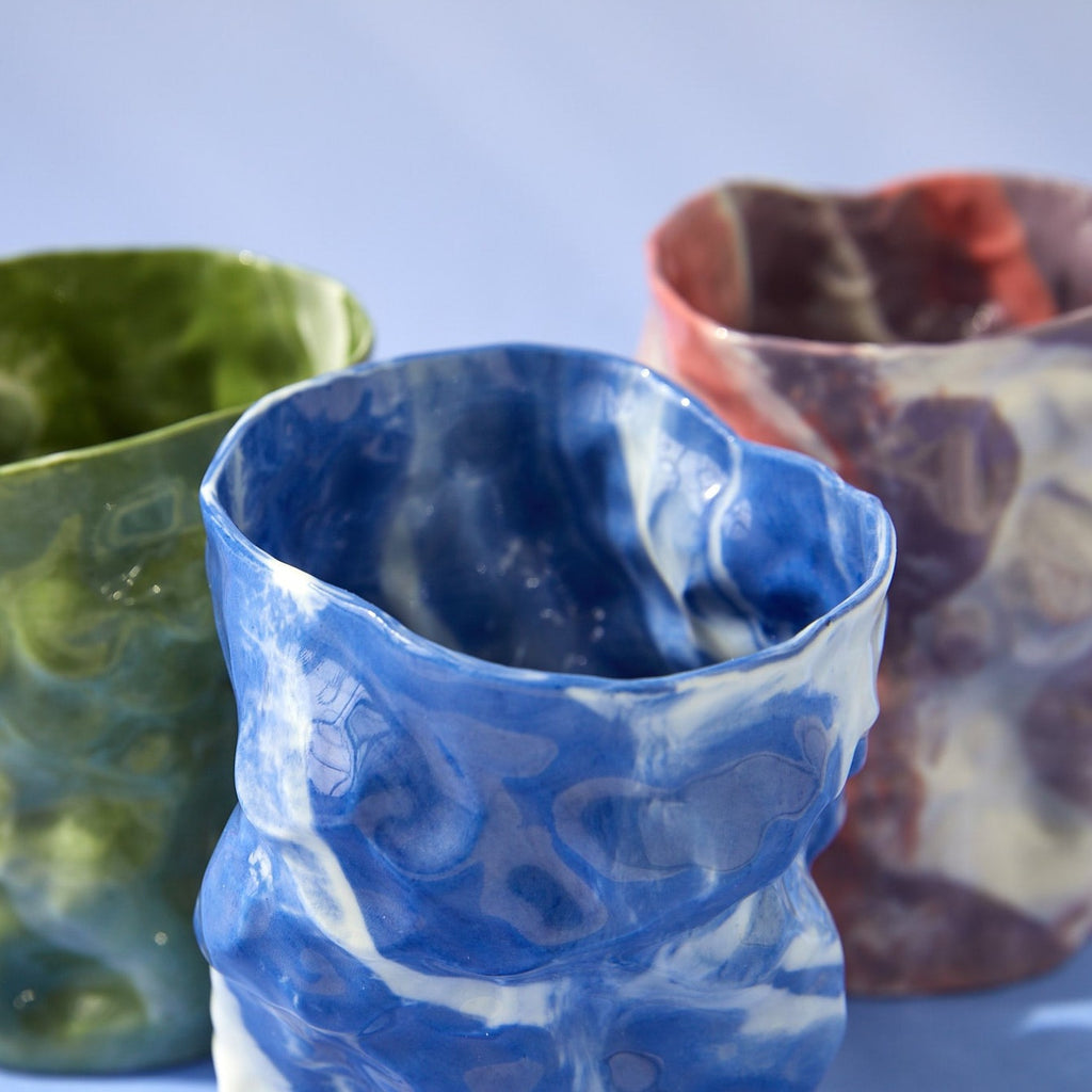 Krøllet Lilla Vase - Kroelletkeramik.dk 