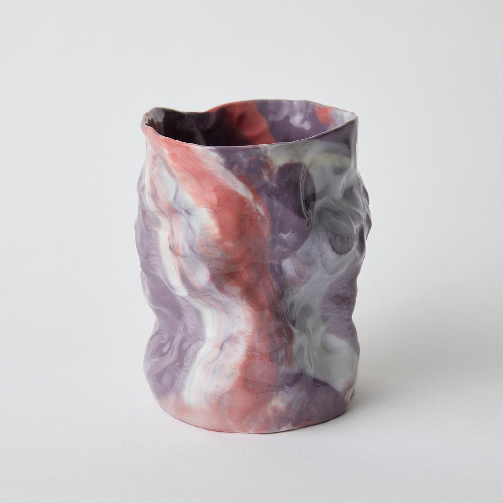 Krøllet Lilla Vase - Kroelletkeramik.dk 