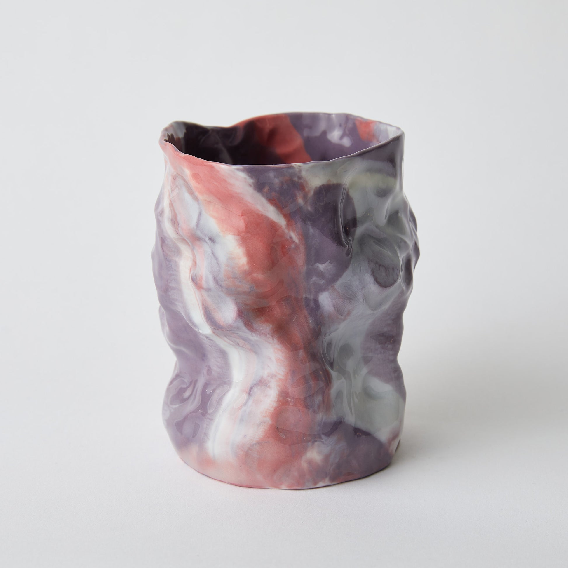 Krøllet Lilla Vase - Kroelletkeramik.dk 