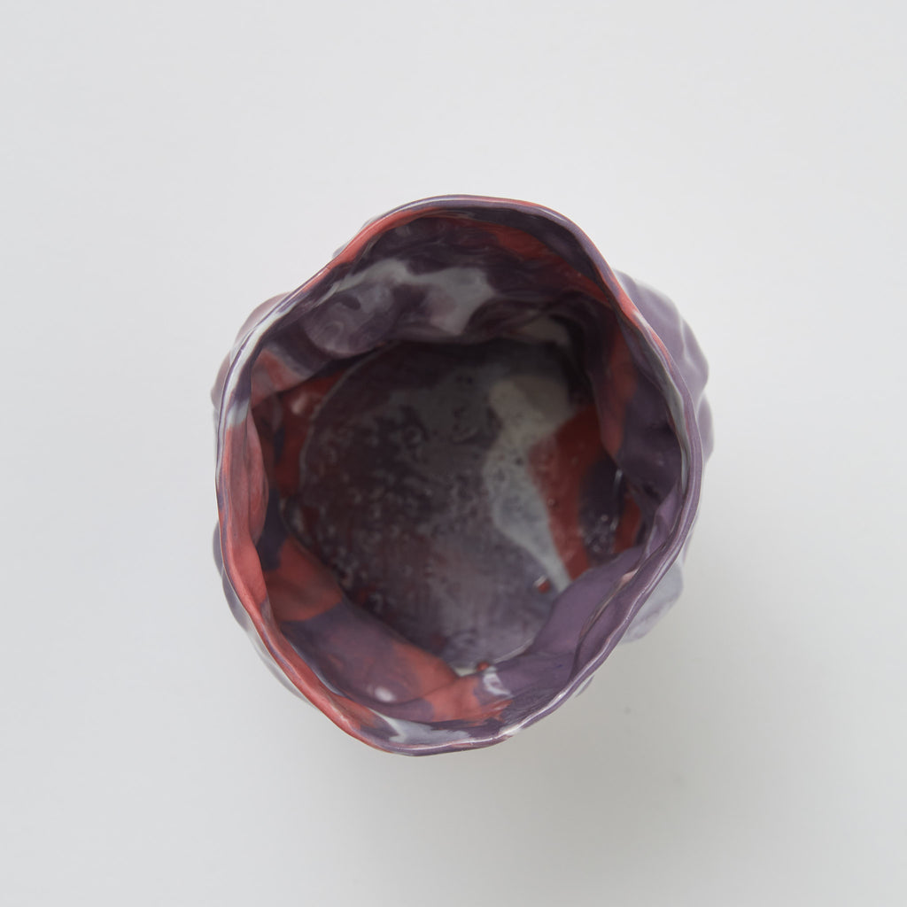 Krøllet Lilla Vase - Kroelletkeramik.dk 